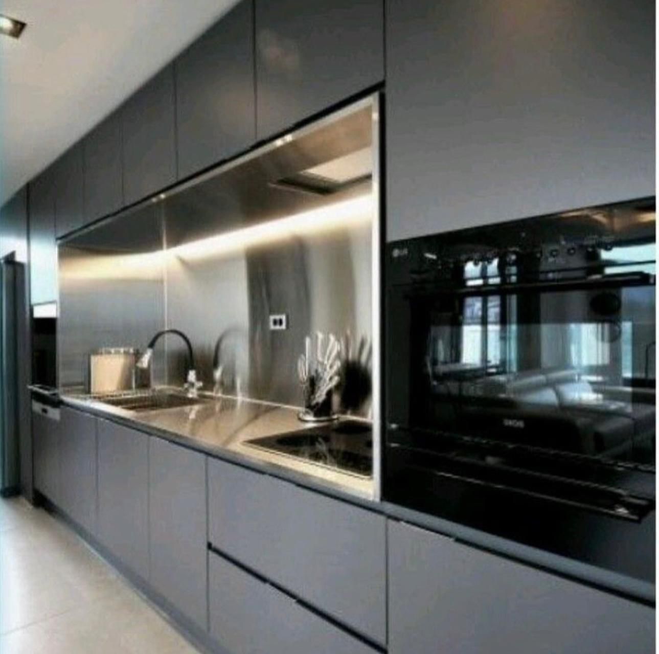 Lüks Ahşap ve Mermer Ada Mutfak