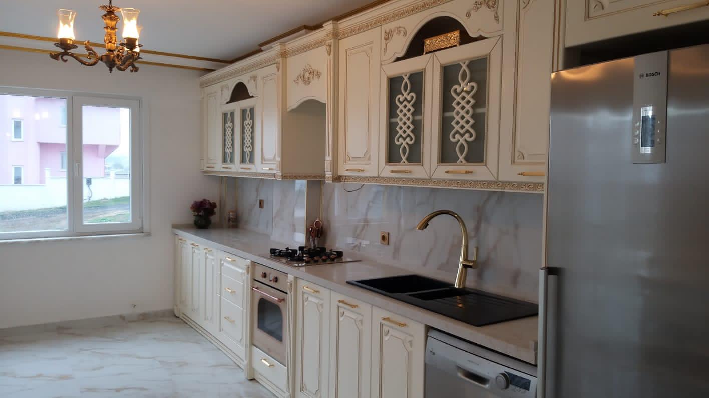 Ahşap ve Gri Modern Mutfak