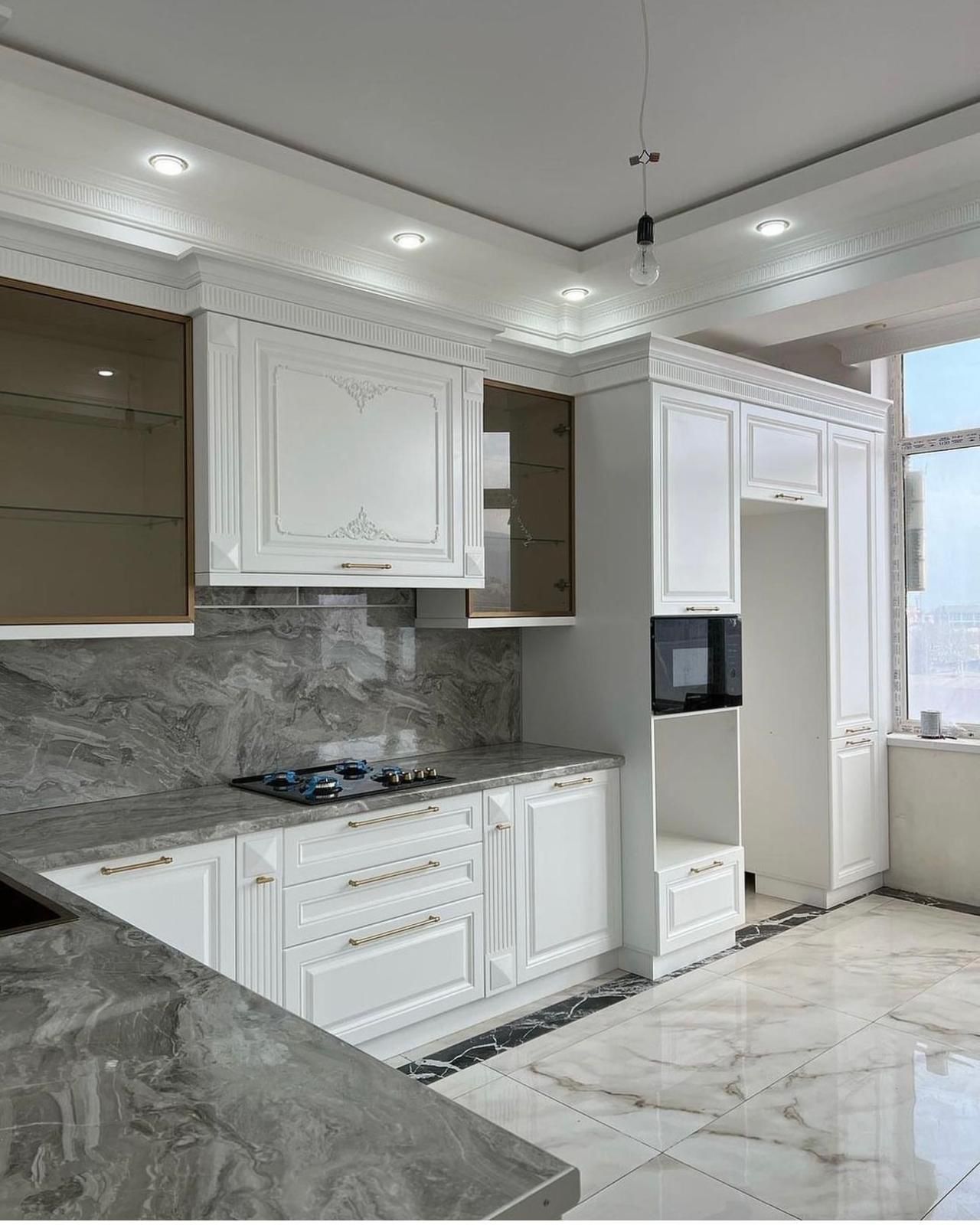 Siyah ve Ahşap Loft Mutfak