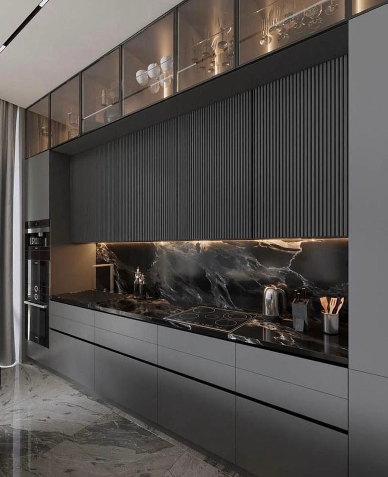 Siyah Mermer Lüks Mutfak